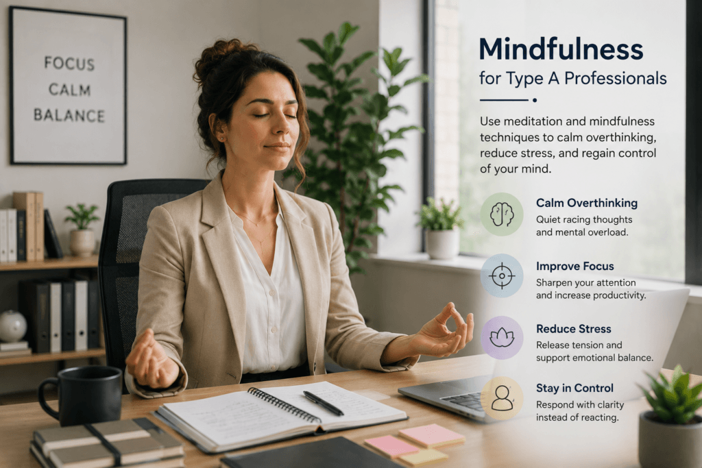High-achiever journaling as part of a mindfulness for Type A personality practice