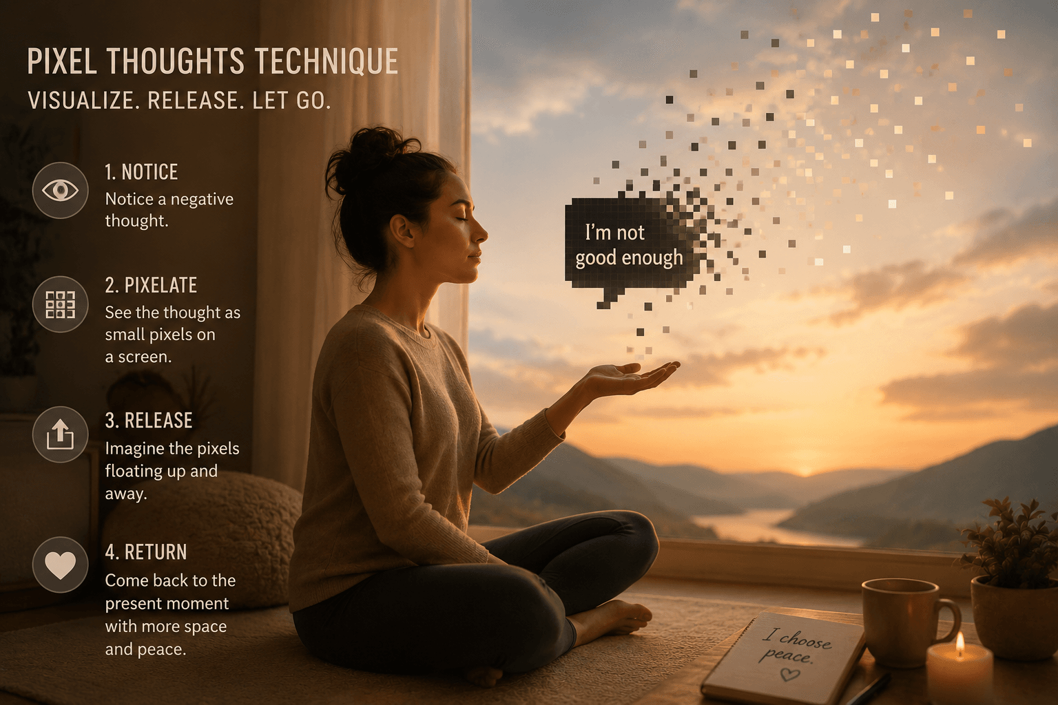 Pixel Thoughts: Let Go of Negative Thoughts With Mindfulness