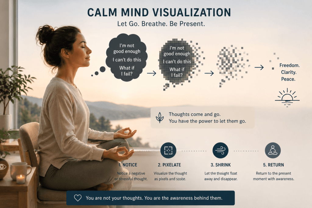 calm mind visualization representing letting go of negative thoughts through mindfulness