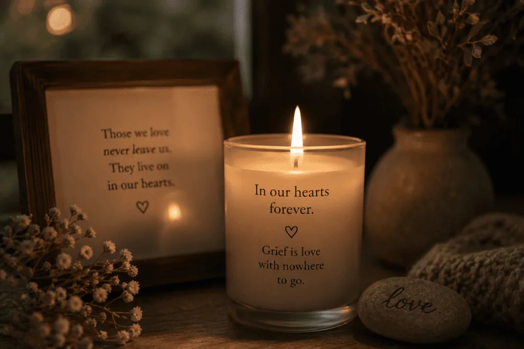 candle lit in memory representing the connection between grief and love